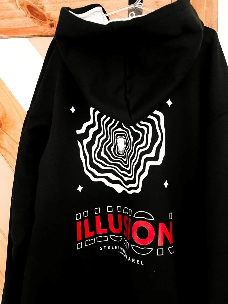 ILLUSION1 Buzo Canguro Hoodie Illusion (Calidad Premium-Unisex)