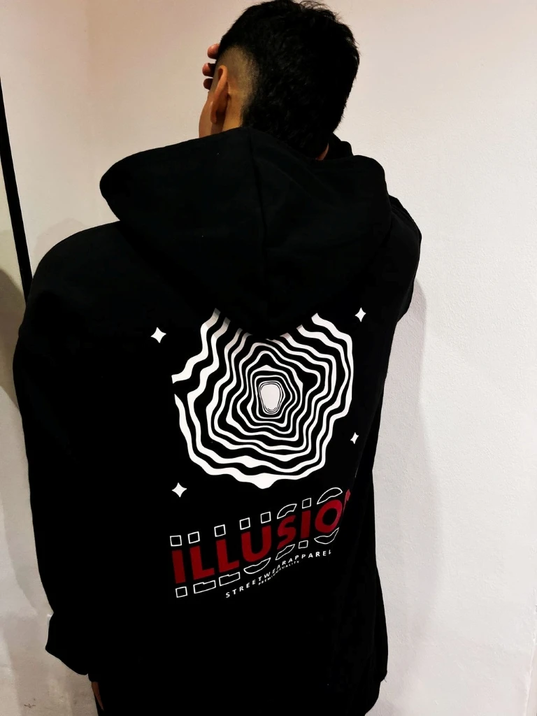ILLUSION3 Buzo Canguro Hoodie Illusion (Calidad Premium-Unisex)