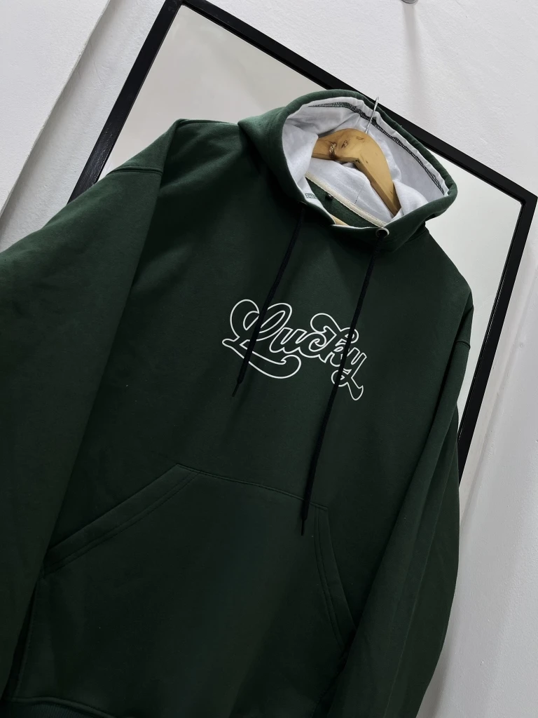 Buzo Canguro Hoodie Lucky Cursiva (Calidad Premium-UNISEX)