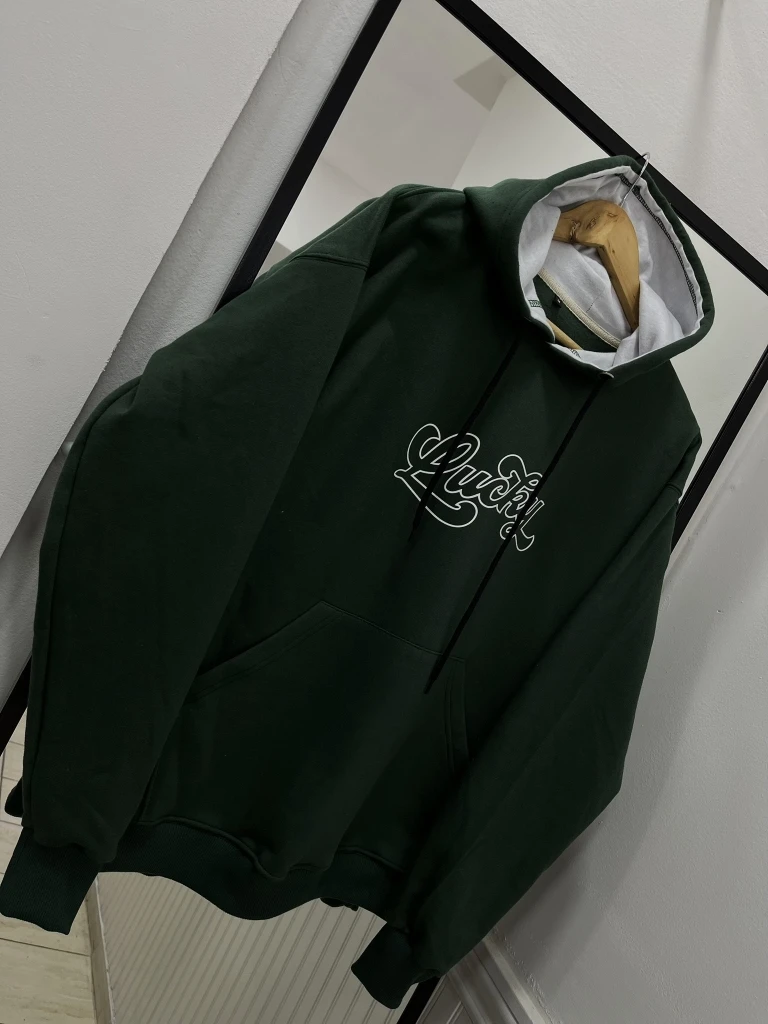 Buzo Canguro Hoodie Lucky Cursiva (Calidad Premium-UNISEX)