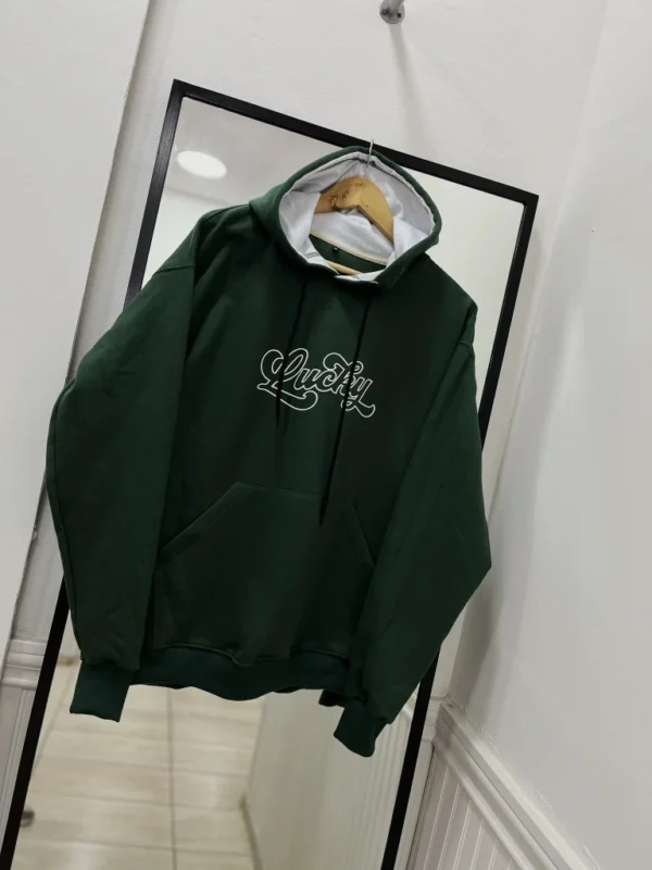 IMG1207 Buzo Canguro Hoodie Lucky Cursiva (Calidad Premium-UNISEX)