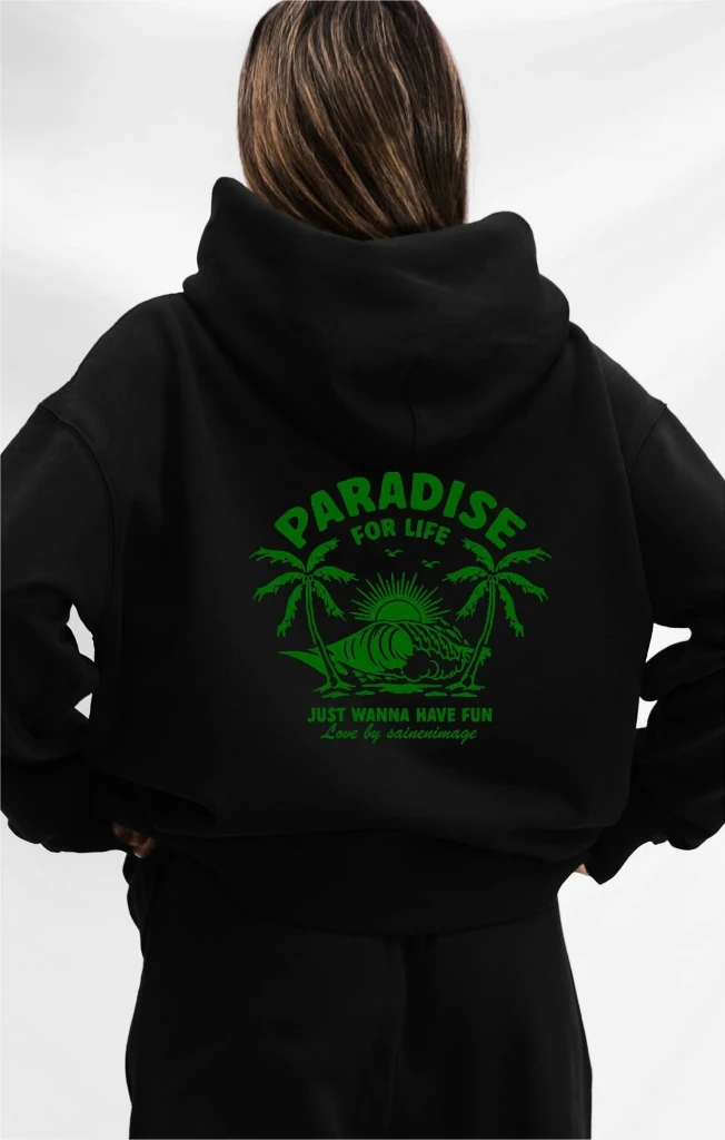 PARADISE Buzo Canguro Hoodie Paradise (Calidad Premium-Unisex)