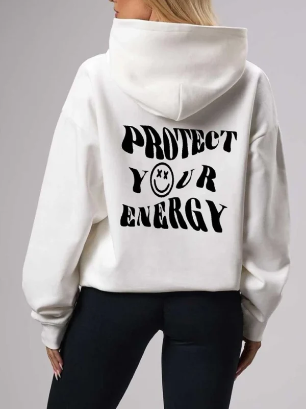 protectyourenergymodelo Buzo Canguro Hoodie Protect Your Energy (Calidad Premium-Unisex)