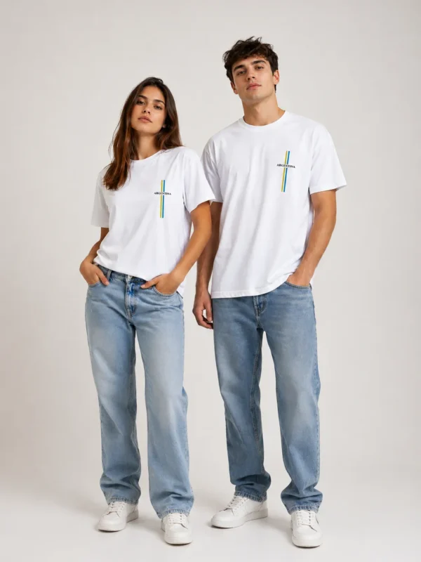REMERON OVERSIZE ARGENTINA LINEAS CELESTE Y AMARILLO
