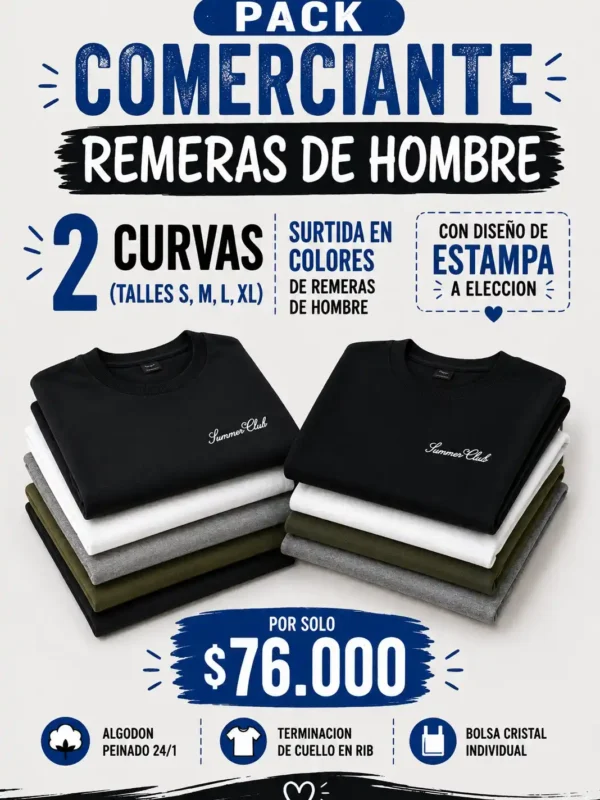PACK REMERAS DE HOMBRE X 8