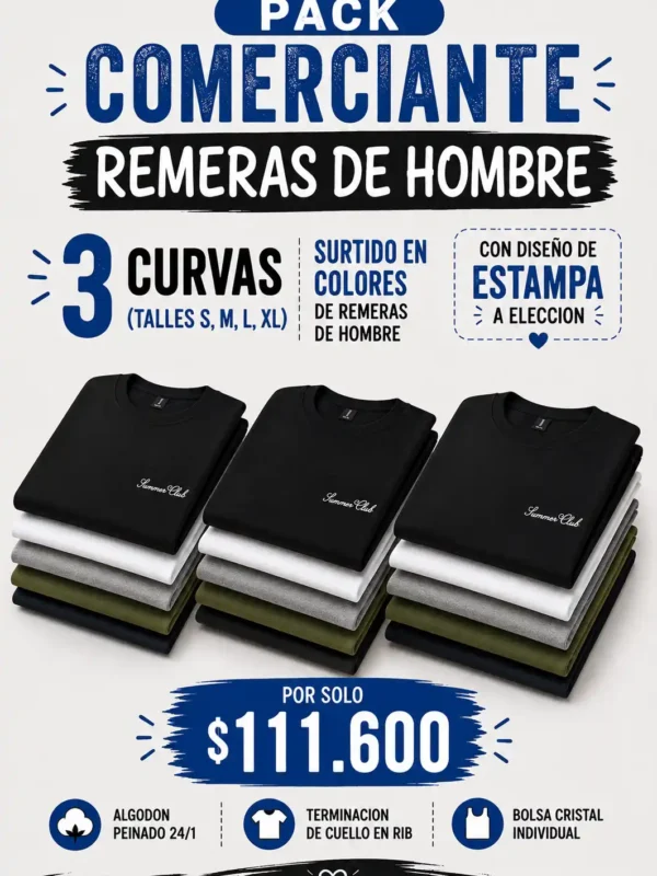 PACK REMERAS DE HOMBRE X 12