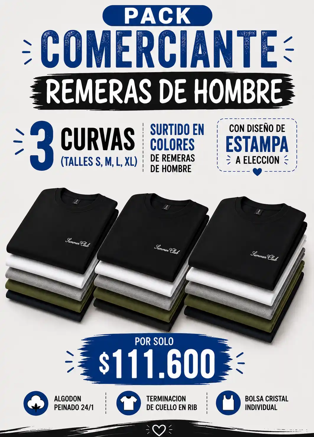 PACK REMERAS DE HOMBRE X 12