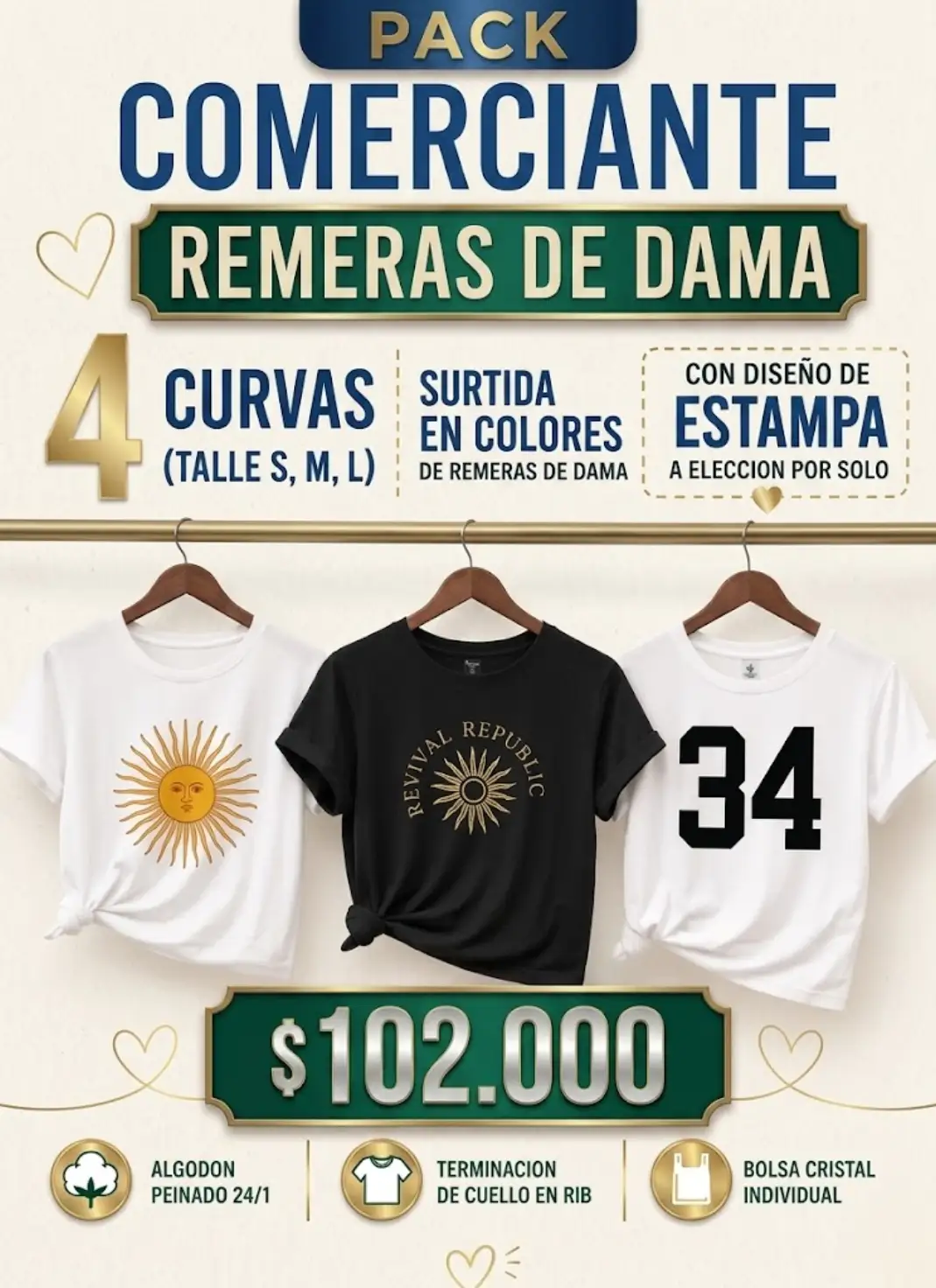 PACK DOCENA REMERAS DAMA MORAS IND