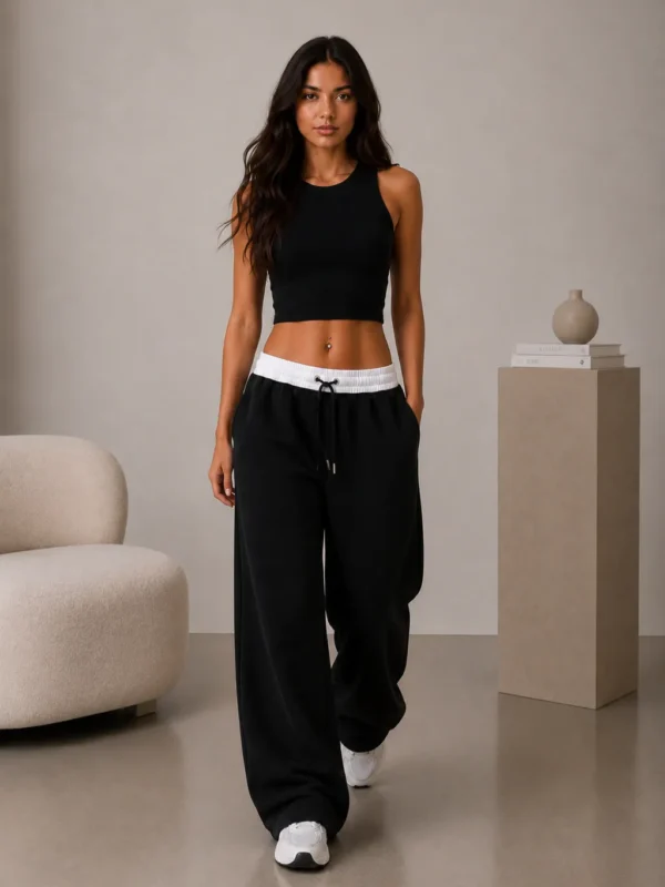 PANTALON CON CINTURA COMBINADA MORAS IND