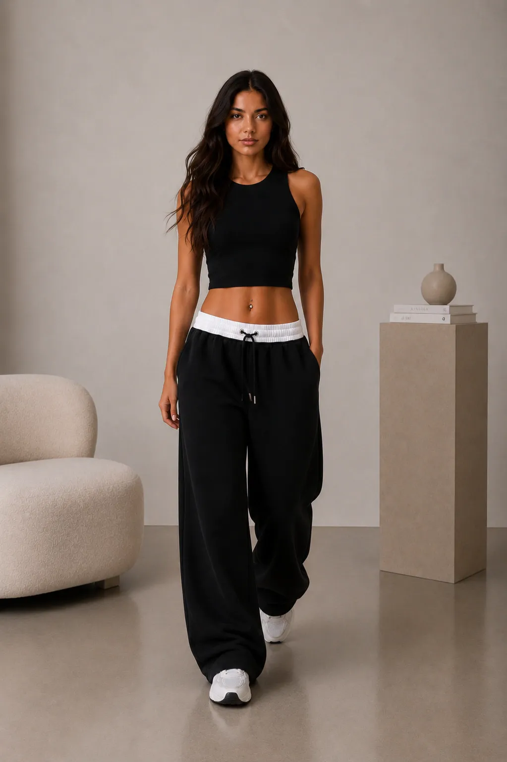 PANTALON CON CINTURA COMBINADA MORAS IND