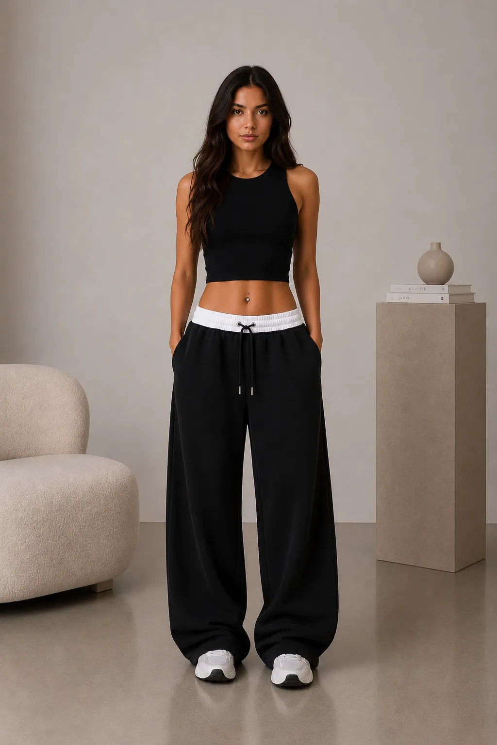 PANTALON CON CINTURA COMBINADA MORAS IND
